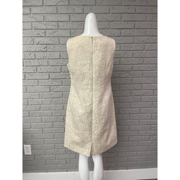 Coldwater Creek Ivory Floral Embossed Sheath Dress Size P10 - Picture 2 of 10